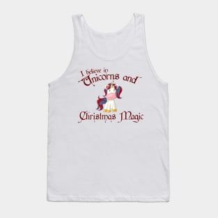 Believe in Christmas Unicorns and Christmas Magic Tank Top